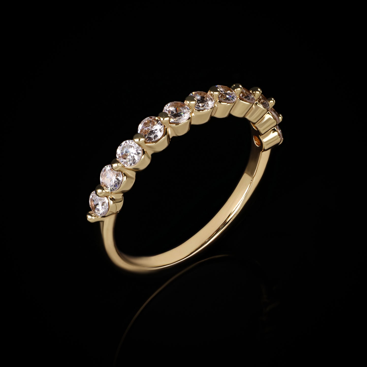 Amalia Wedding Ring in 14k solid gold, handcrafted in Armenia by Nayiri Jewelry
