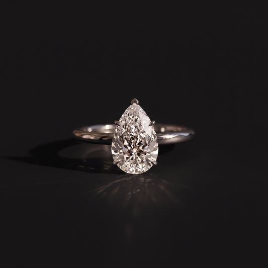 Iris Engagement Ring in 14k solid white gold, handcrafted in Armenia by Nayiri Jewelry