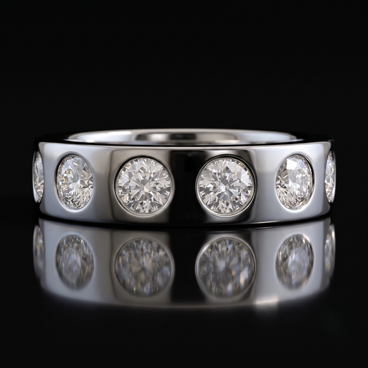 Orion Ring — white gold band, horizontal view