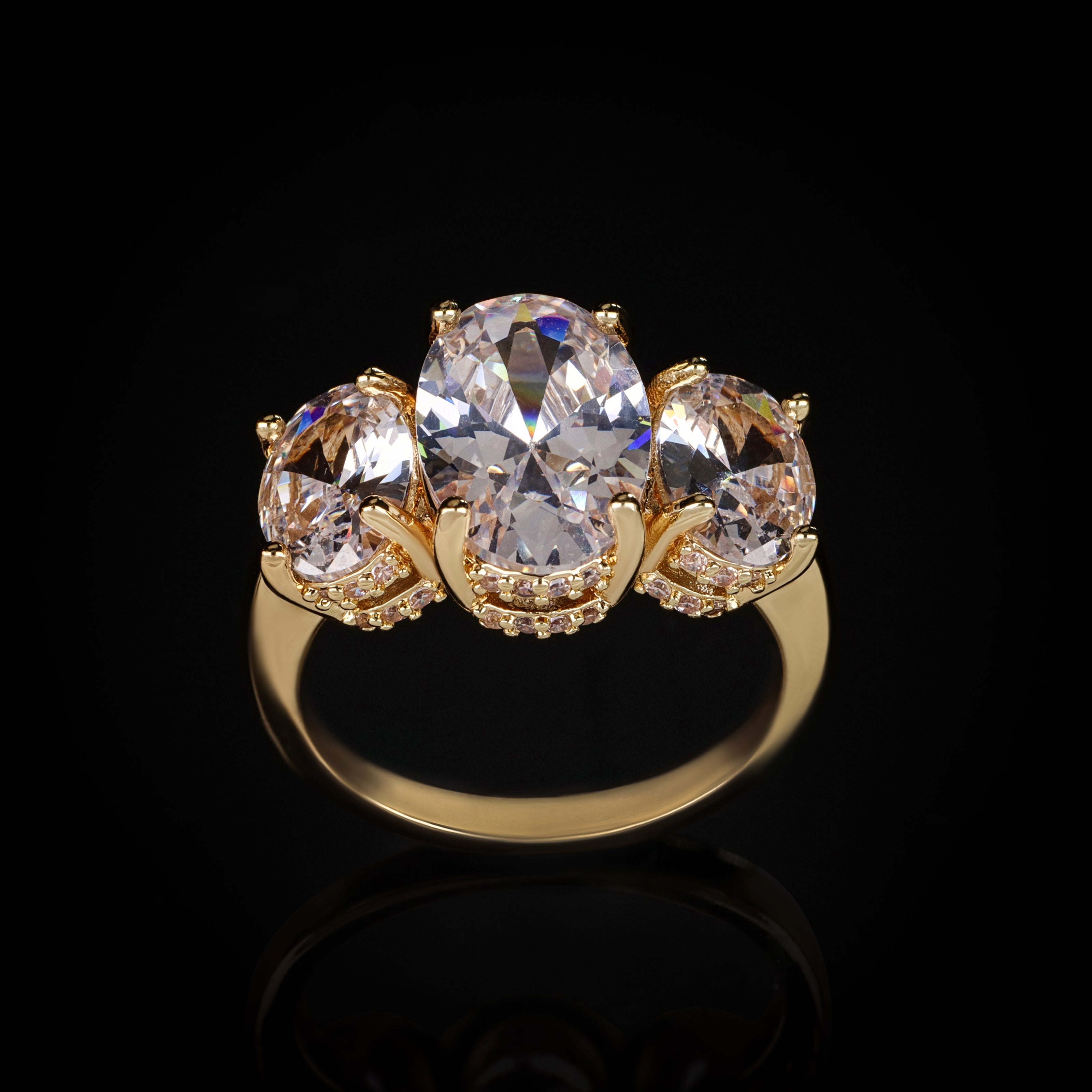 Tatev Engagement Ring in 14k solid gold, handcrafted in Armenia by Nayiri Jewelry