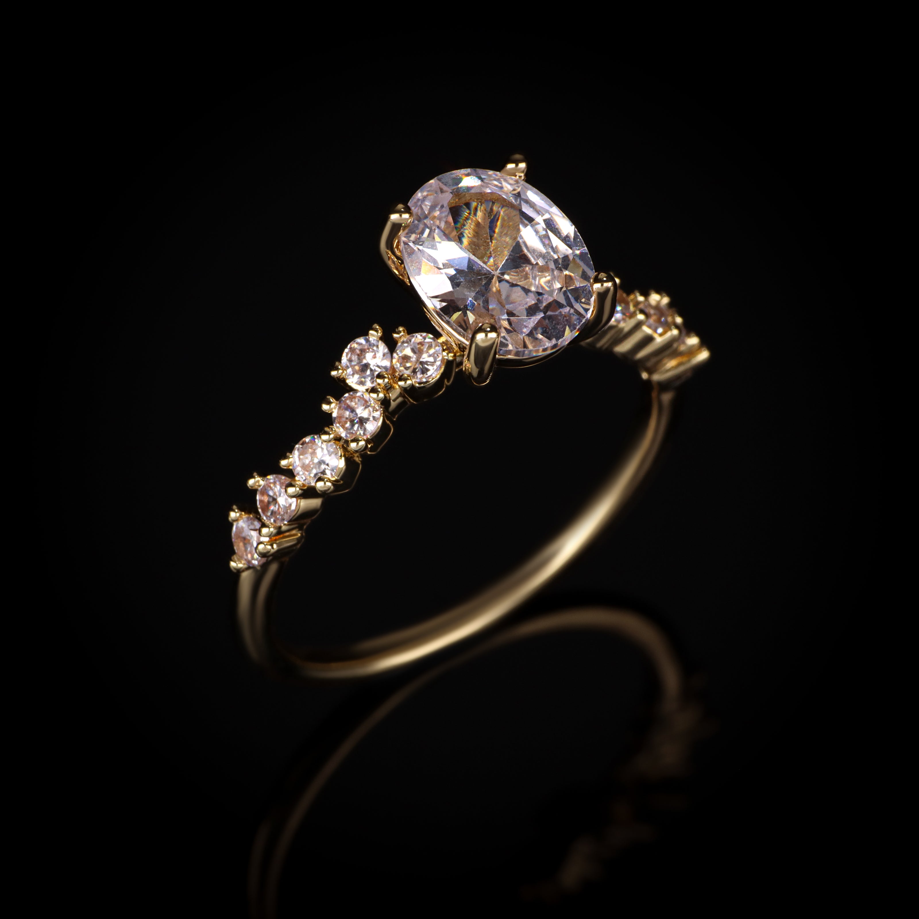 Anoush Engagement Ring in 14k solid gold, handcrafted in Armenia by Nayiri Jewelry