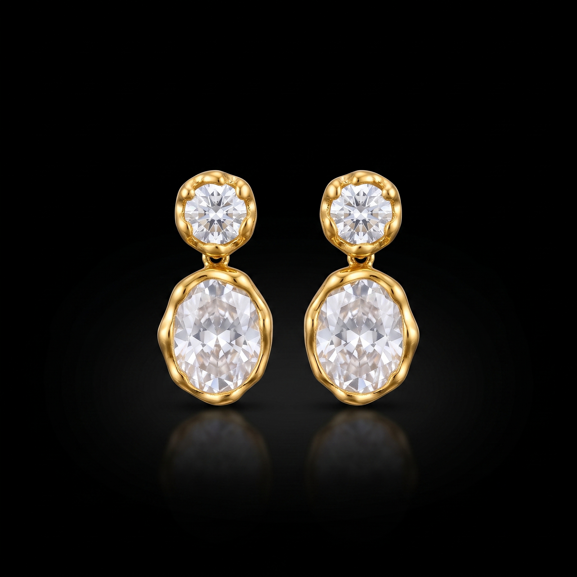 Aria Earrings — gold drop, studio