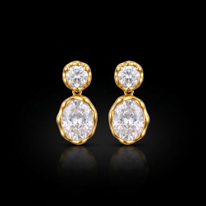 Aria Earrings — gold drop, studio