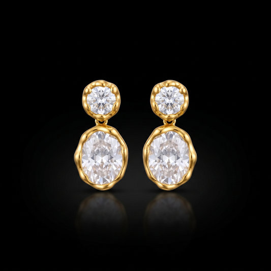 Aria Earrings — gold drop, studio