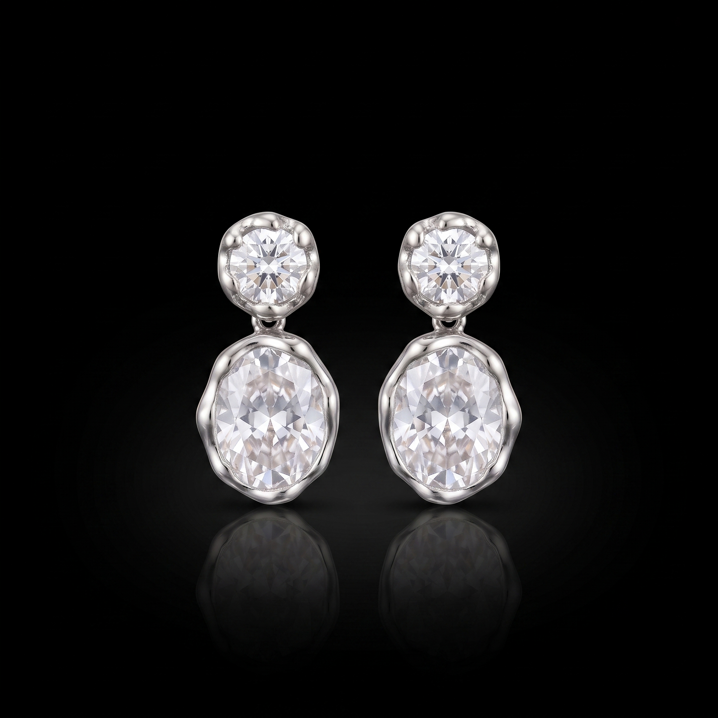 Aria Earrings — silver drop, studio