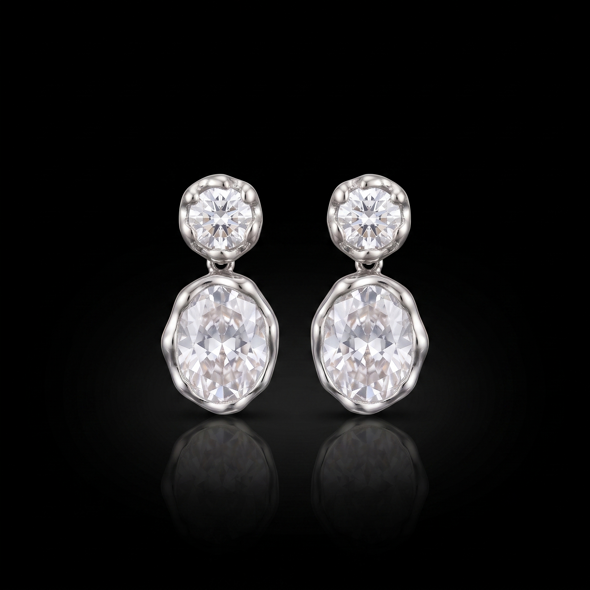 Aria Earrings — silver drop, studio