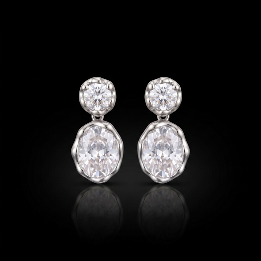 Aria Earrings — silver drop, studio
