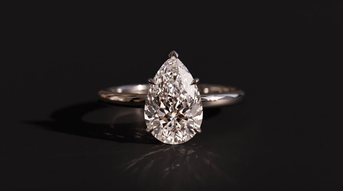 Iris Engagement Ring in 14k solid white gold, handcrafted in Armenia by Nayiri Jewelry