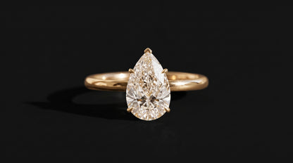 Iris Engagement Ring in 14k solid yellow gold, handcrafted in Armenia by Nayiri Jewelry
