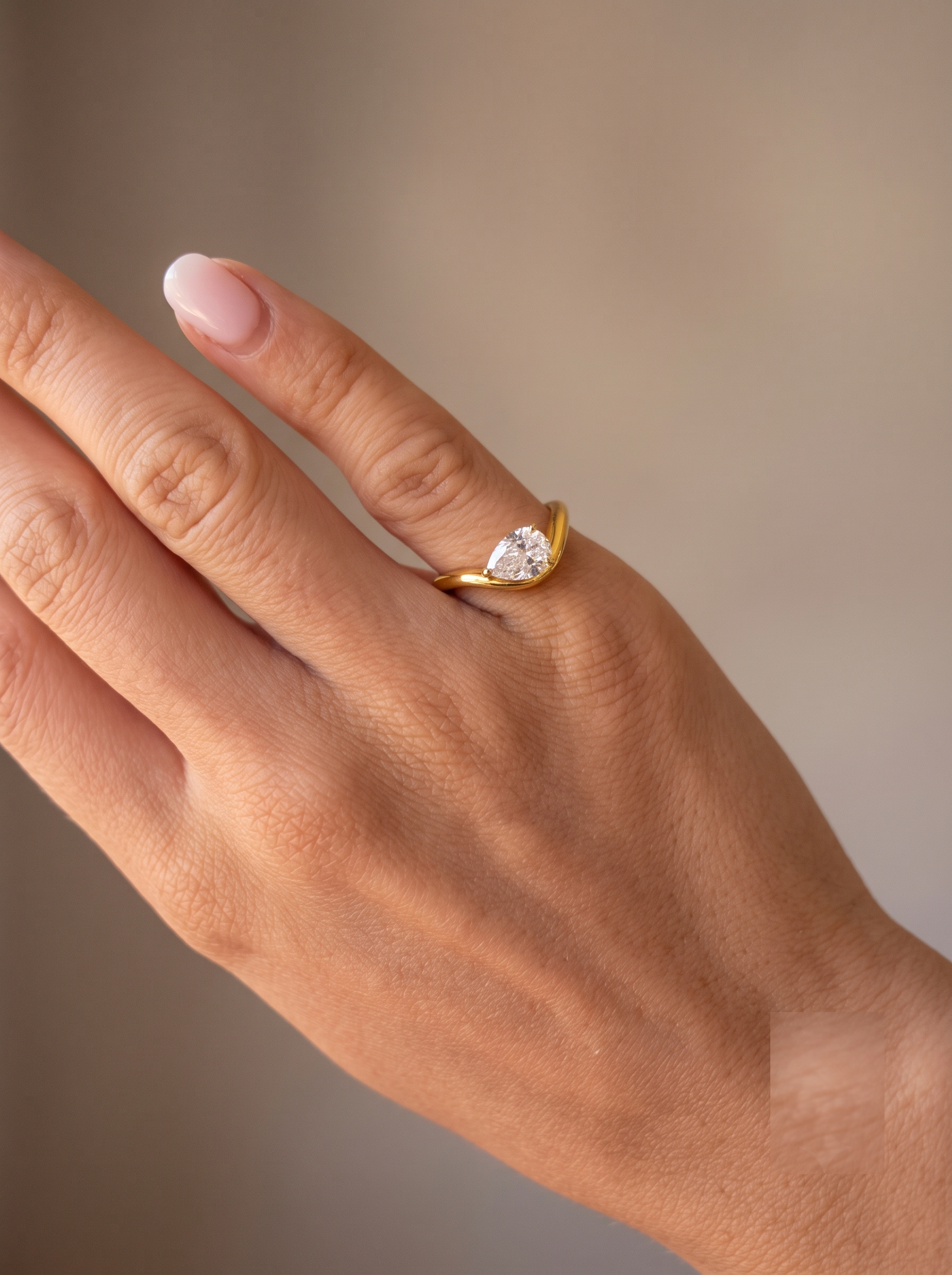 Nova Ring — yellow gold worn on hand