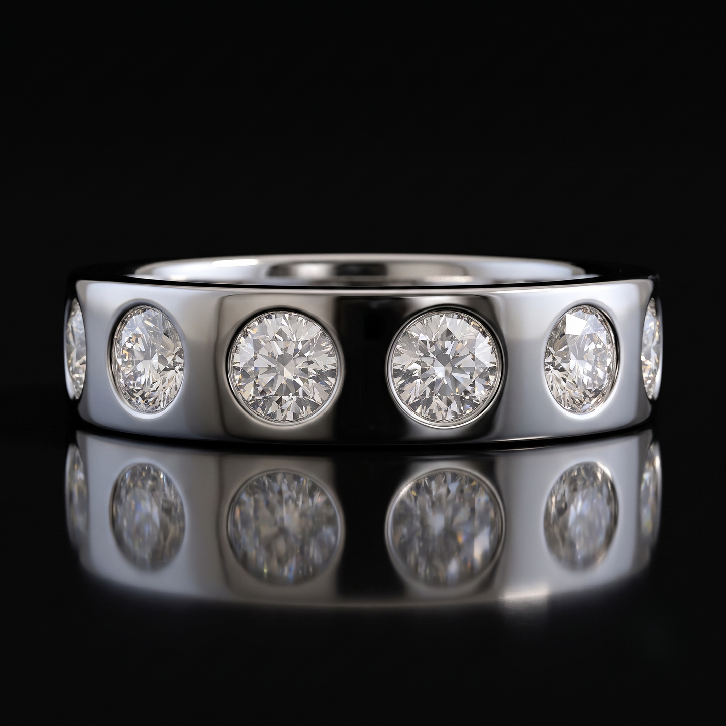 Orion Ring — white gold band, horizontal view
